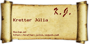 Kretter Júlia névjegykártya