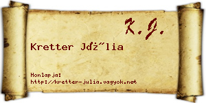 Kretter Júlia névjegykártya
